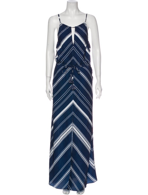 Calypso Striped Long Dress Blue