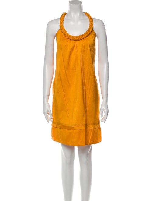 Calypso Silk Knee-Length Dress Orange