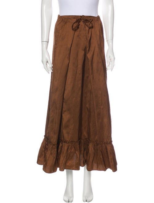 Calypso Silk Long Skirt Brown