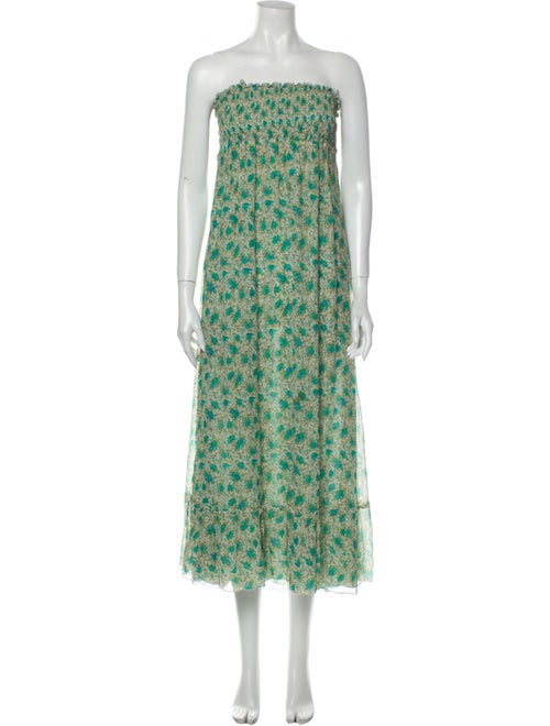 Calypso Silk Long Dress Green