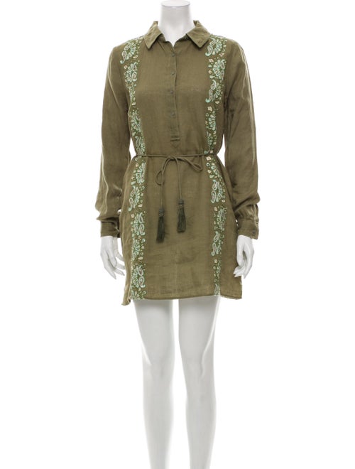 Calypso Linen Mini Dress Green