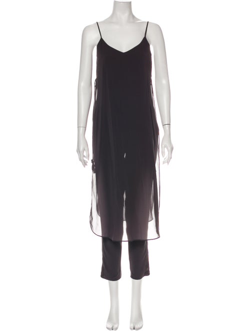 Calypso Silk V-Neck Jumpsuit Grey