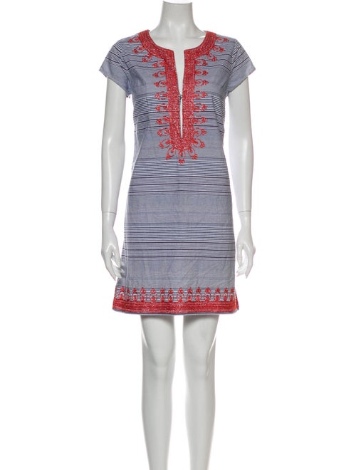 Calypso Striped Mini Dress Blue