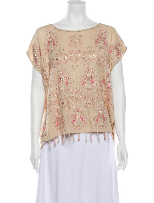 Calypso Linen Bateau Neckline Blouse