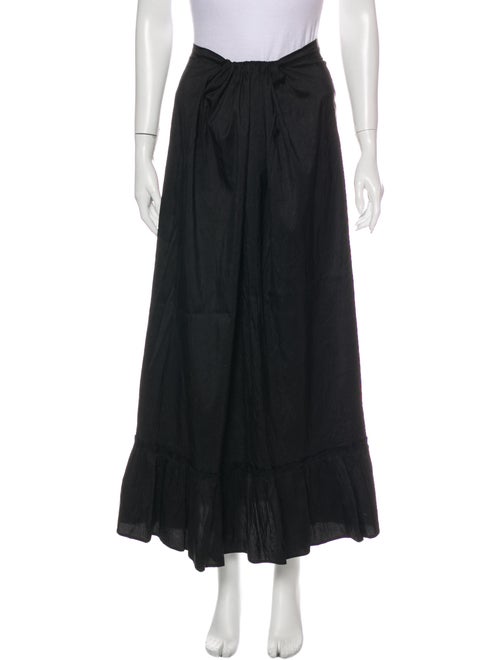 Calypso Silk Midi Length Skirt Black