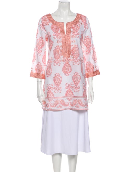 Calypso Paisley Print Mini Dress Metallic