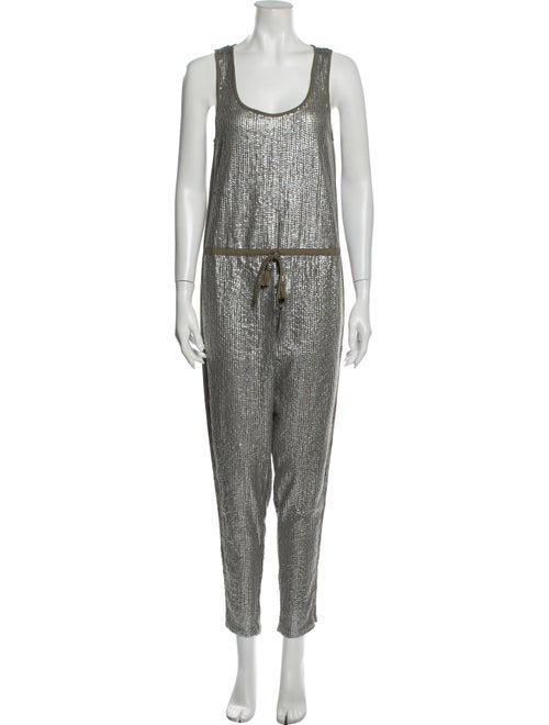 Calypso Scoop Neck Jumpsuit Green