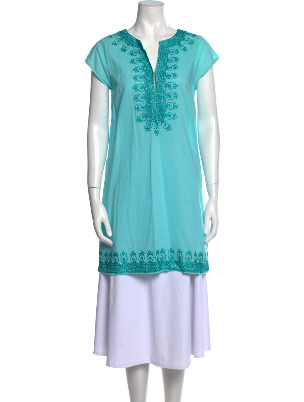 Calypso Printed V-Neck Tunic - image 1