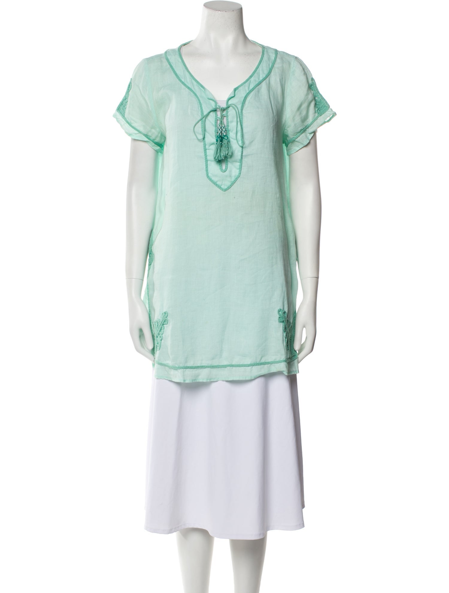 Calypso St. Barth Linen Cowl Neck Tunic
