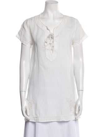 Calypso St. Barth Linen V-Neck Tunic