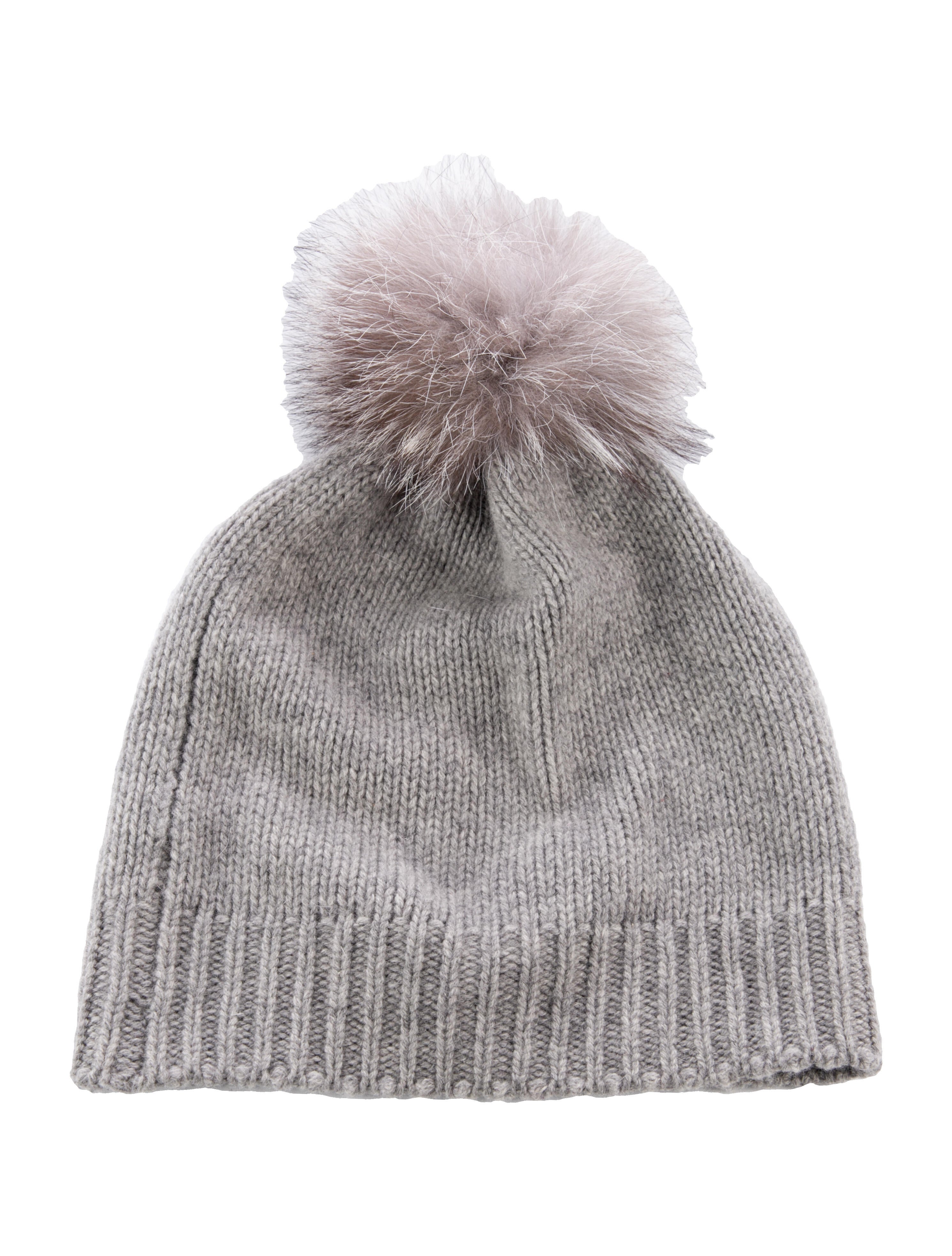Calypso St. Barth Faux Fur Pom-Pom Knit Beanie