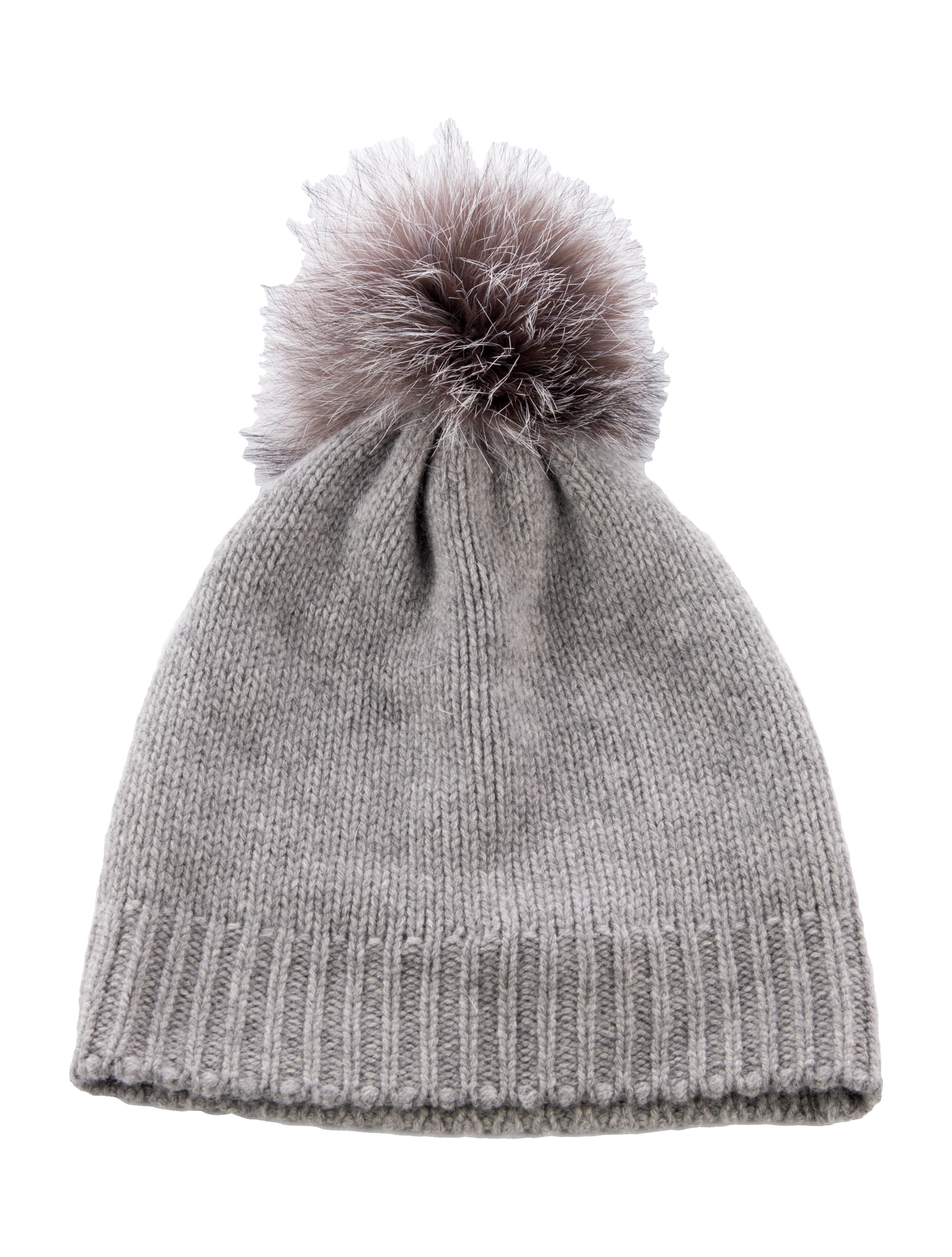 Calypso St. Barth Faux Fur Pom-Pom Knit Beanie