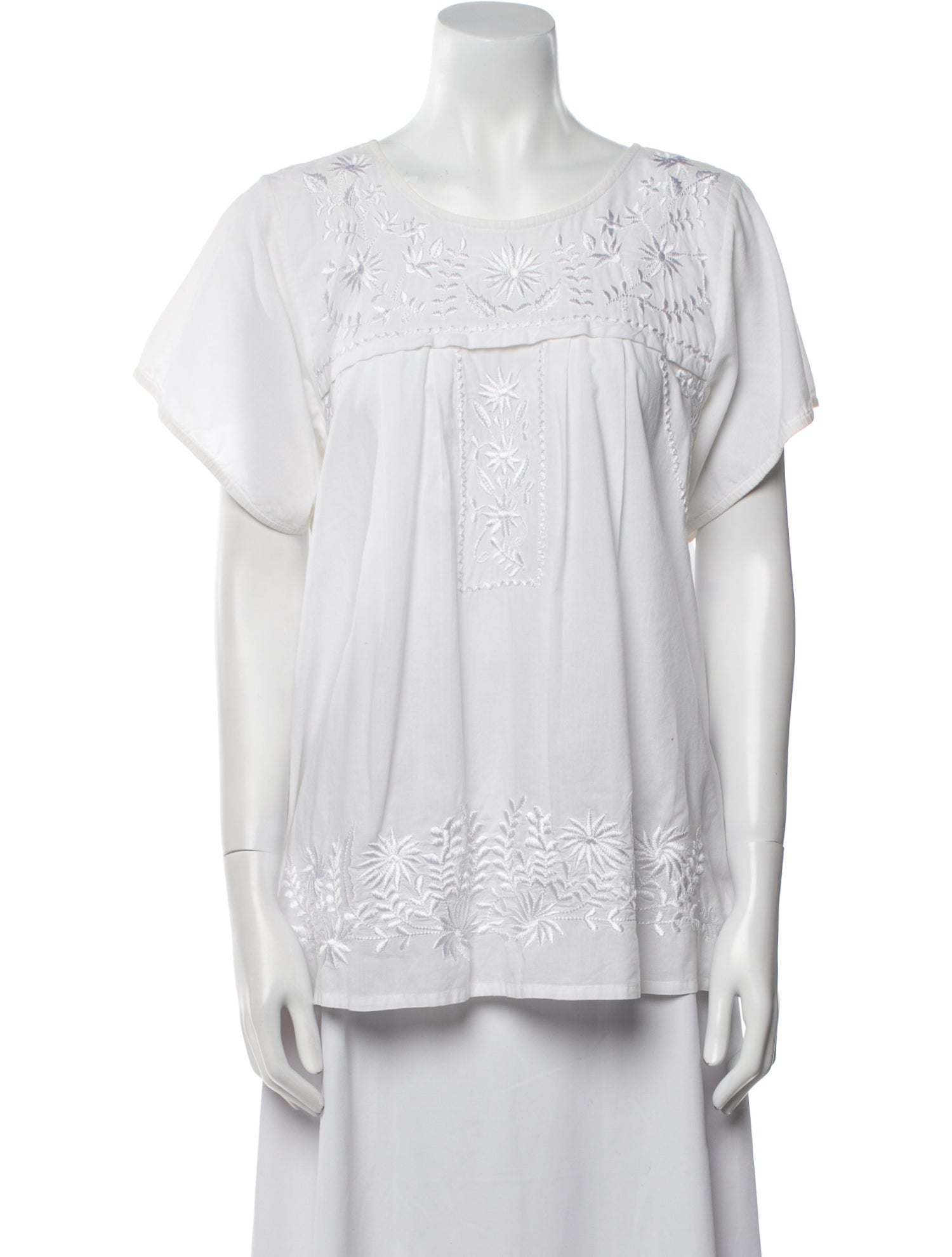 Calypso St. Barth Bateau Neckline Short Sleeve Blouse