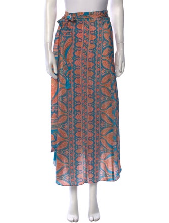 Calypso St. Barth Silk Midi Length Skirt