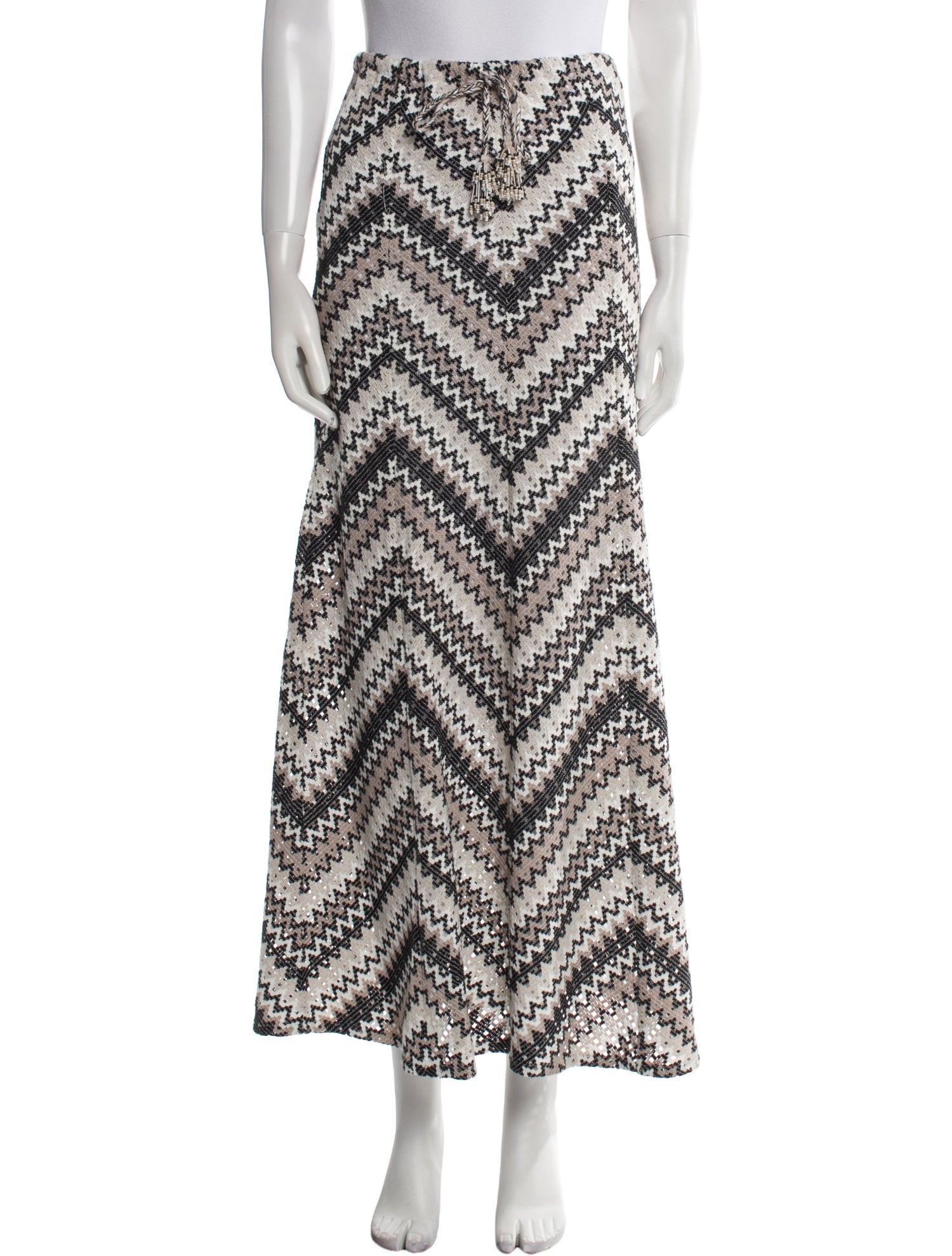 Calypso St. Barth Striped Midi Length Skirt