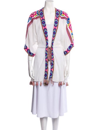 Calypso St. Barth Printed Tassel Accents Robe