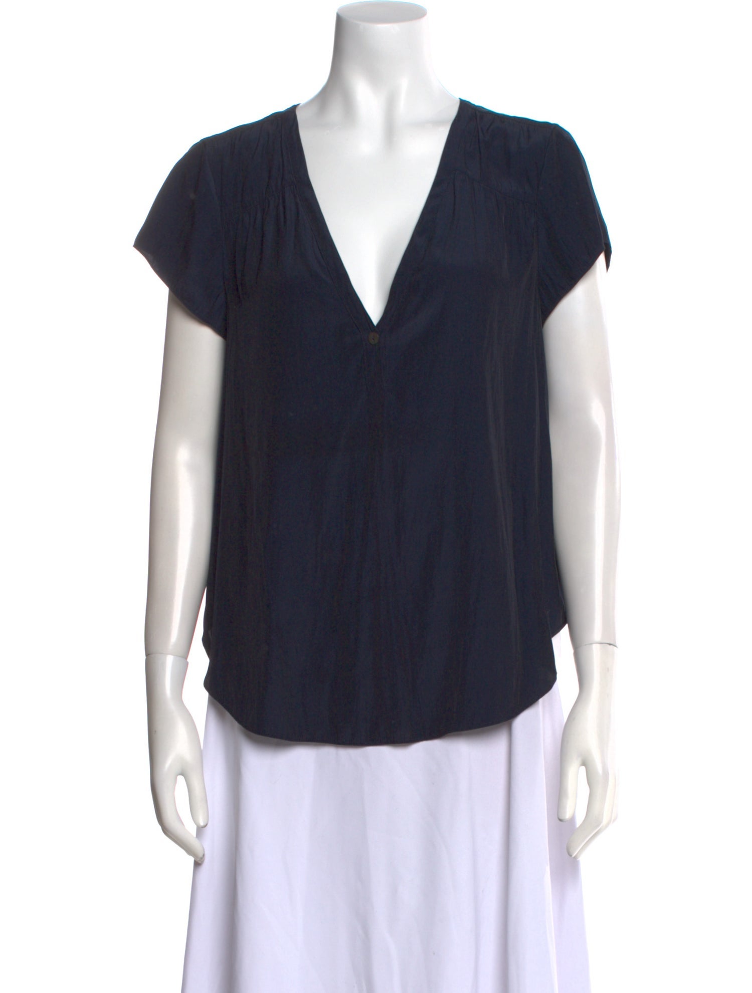 Calypso St. Barth V-Neck Short Sleeve Blouse