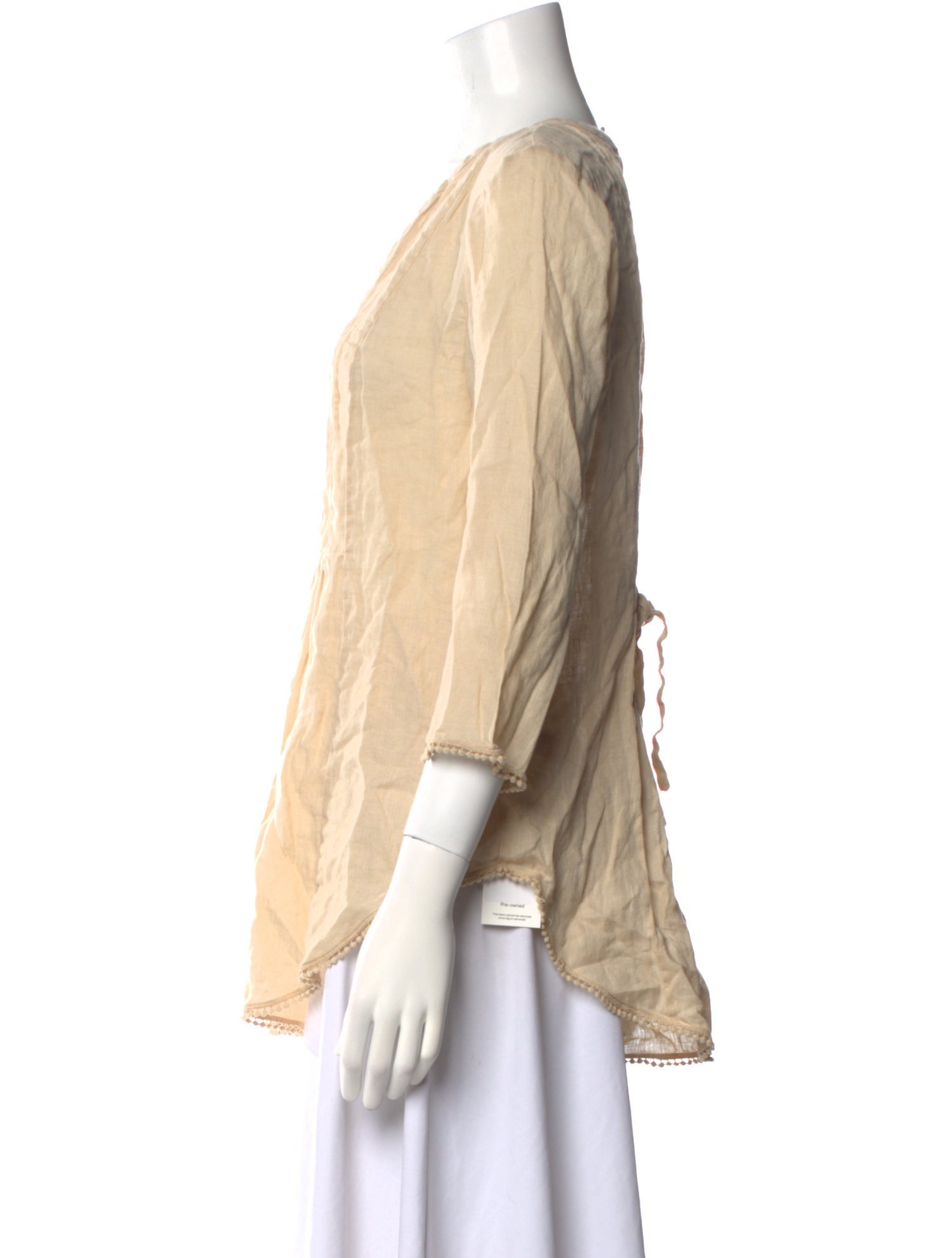 Calypso St. Barth Linen V-Neck Blouse