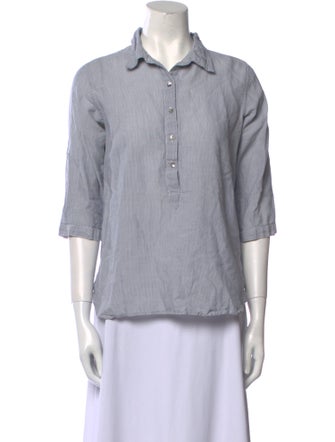 Calypso St. Barth Three-Quarter Sleeve Button-Up Top