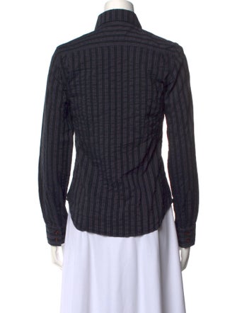 Calypso St. Barth Silk Striped Button-Up Top