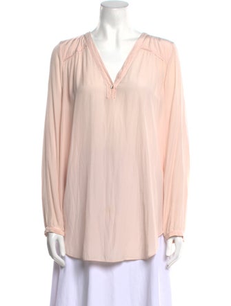 Calypso St. Barth V-Neck Long Sleeve Blouse