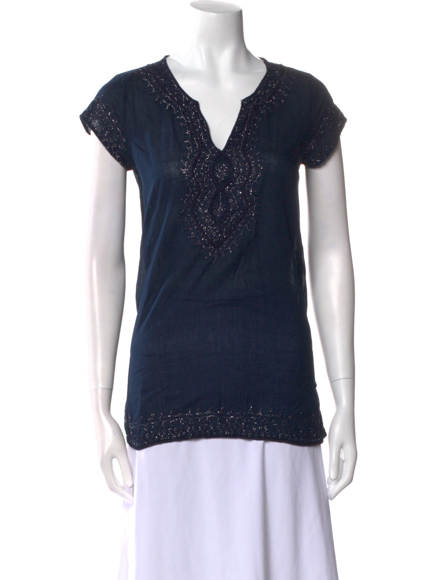 Calypso St. Barth V-Neck Short Sleeve Top