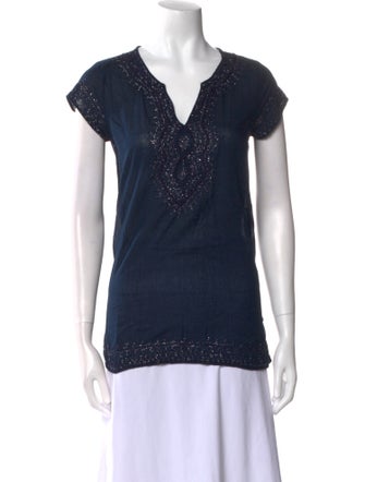 Calypso St. Barth V-Neck Short Sleeve Top