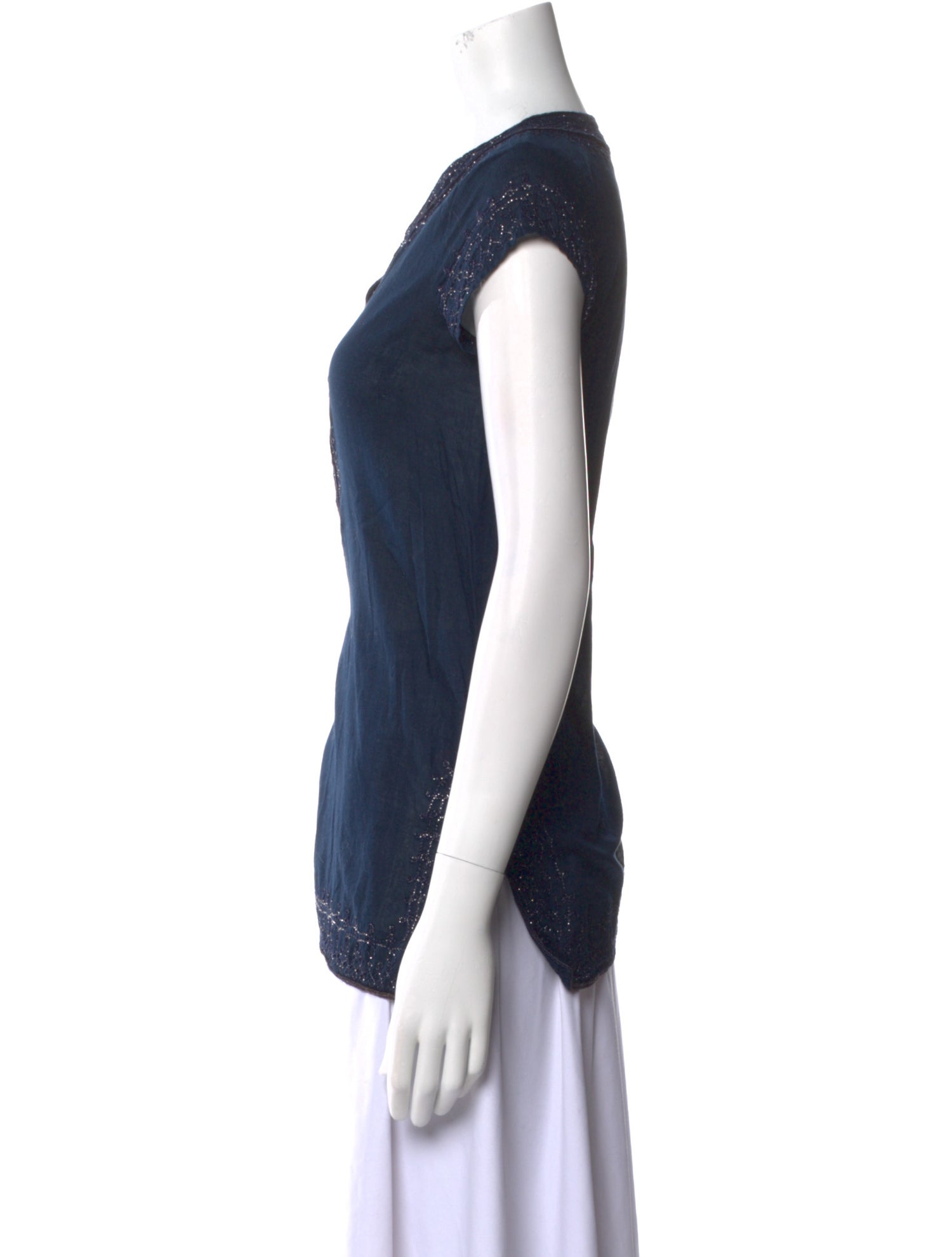 Calypso St. Barth V-Neck Short Sleeve Top