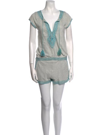 Calypso St. Barth Linen Striped Romper