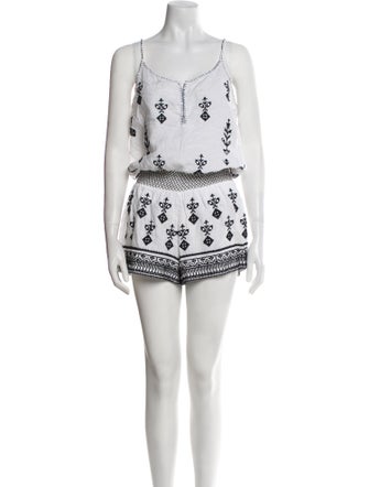 Calypso St. Barth Linen Printed Romper