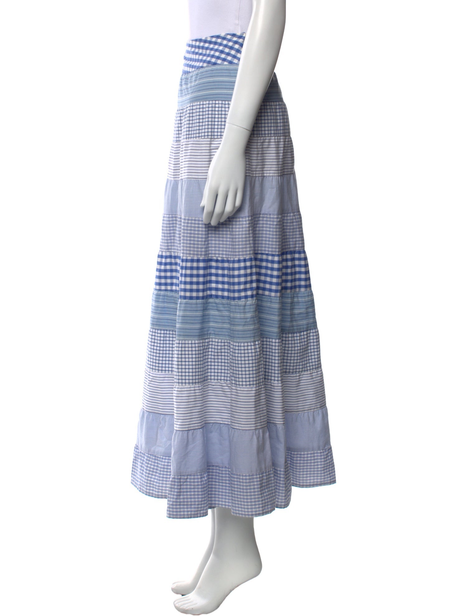 Calypso St. Barth Striped Midi Length Skirt