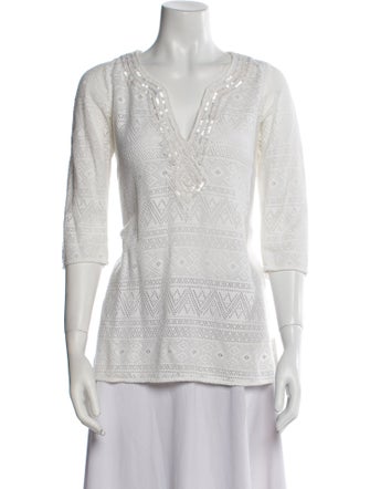 Calypso St. Barth V-Neck Three-Quarter Sleeve Tunic