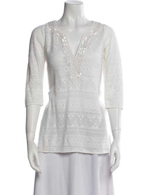 Calypso St. Barth V-Neck Three-Quarter Sleeve Tunic