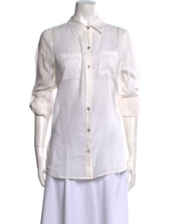 Calypso St. Barth Three-Quarter Sleeve Button-Up Top