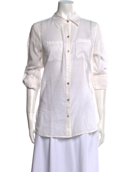 Calypso St. Barth Three-Quarter Sleeve Button-Up Top