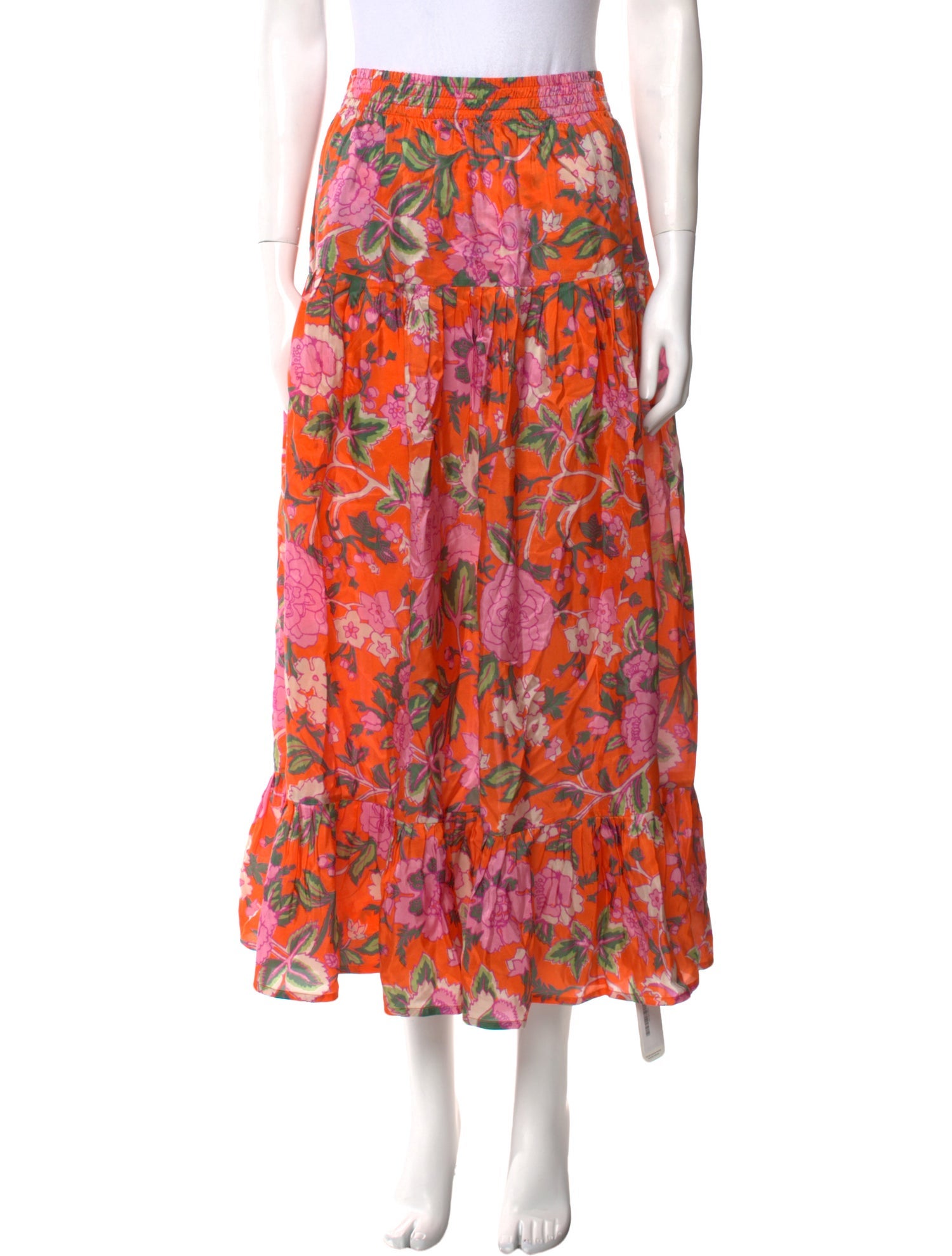 Calypso St. Barth Silk Midi Length Skirt