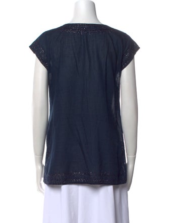 Calypso St. Barth V-Neck Short Sleeve Top