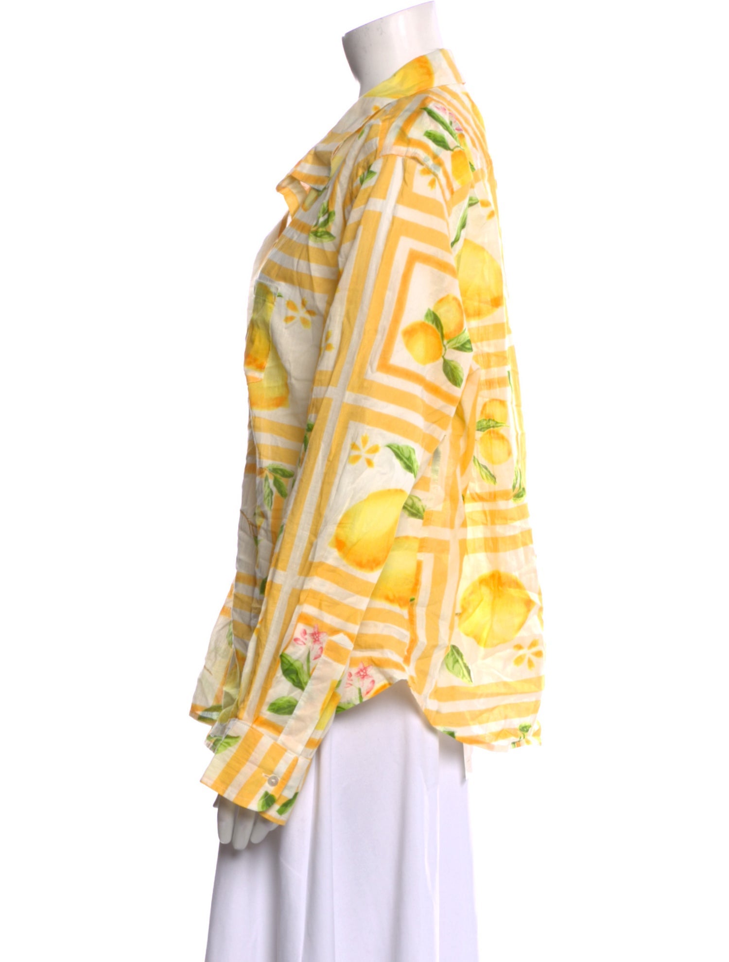 Calypso St. Barth Printed Long Sleeve Button-Up Top