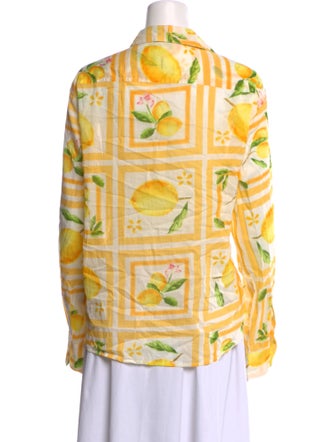 Calypso St. Barth Printed Long Sleeve Button-Up Top