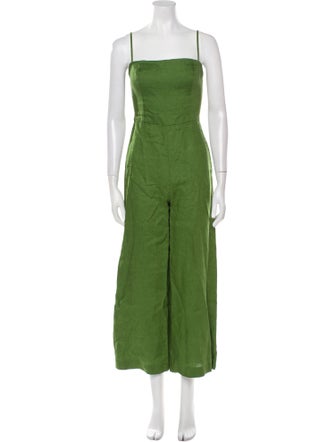 Calypso St. Barth Linen Square Neckline Jumpsuit
