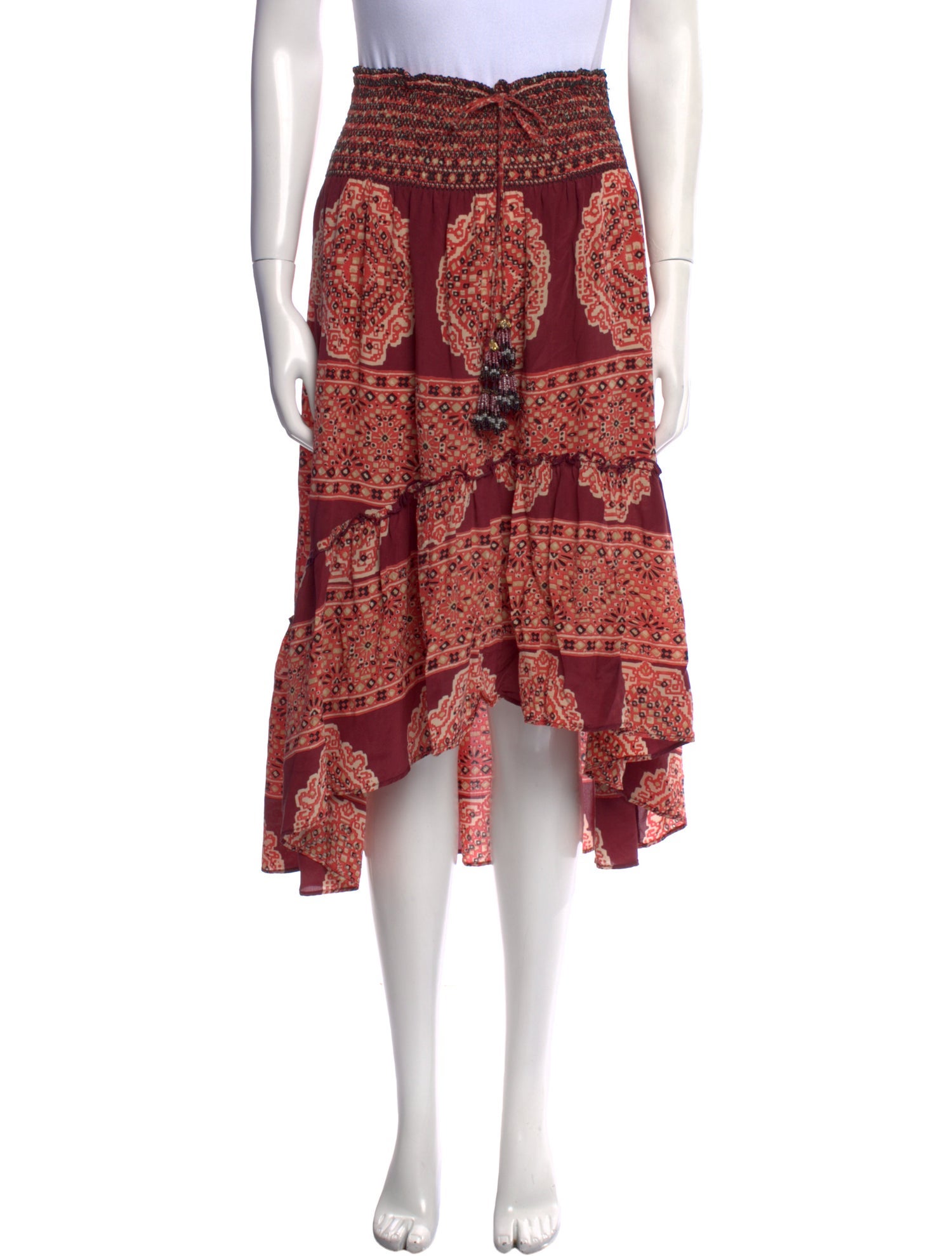 Calypso St. Barth Silk Midi Length Skirt