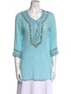 Calypso St. Barth V-Neck Three-Quarter Sleeve Tunic