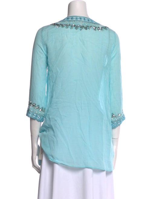 Calypso St. Barth V-Neck Three-Quarter Sleeve Tunic