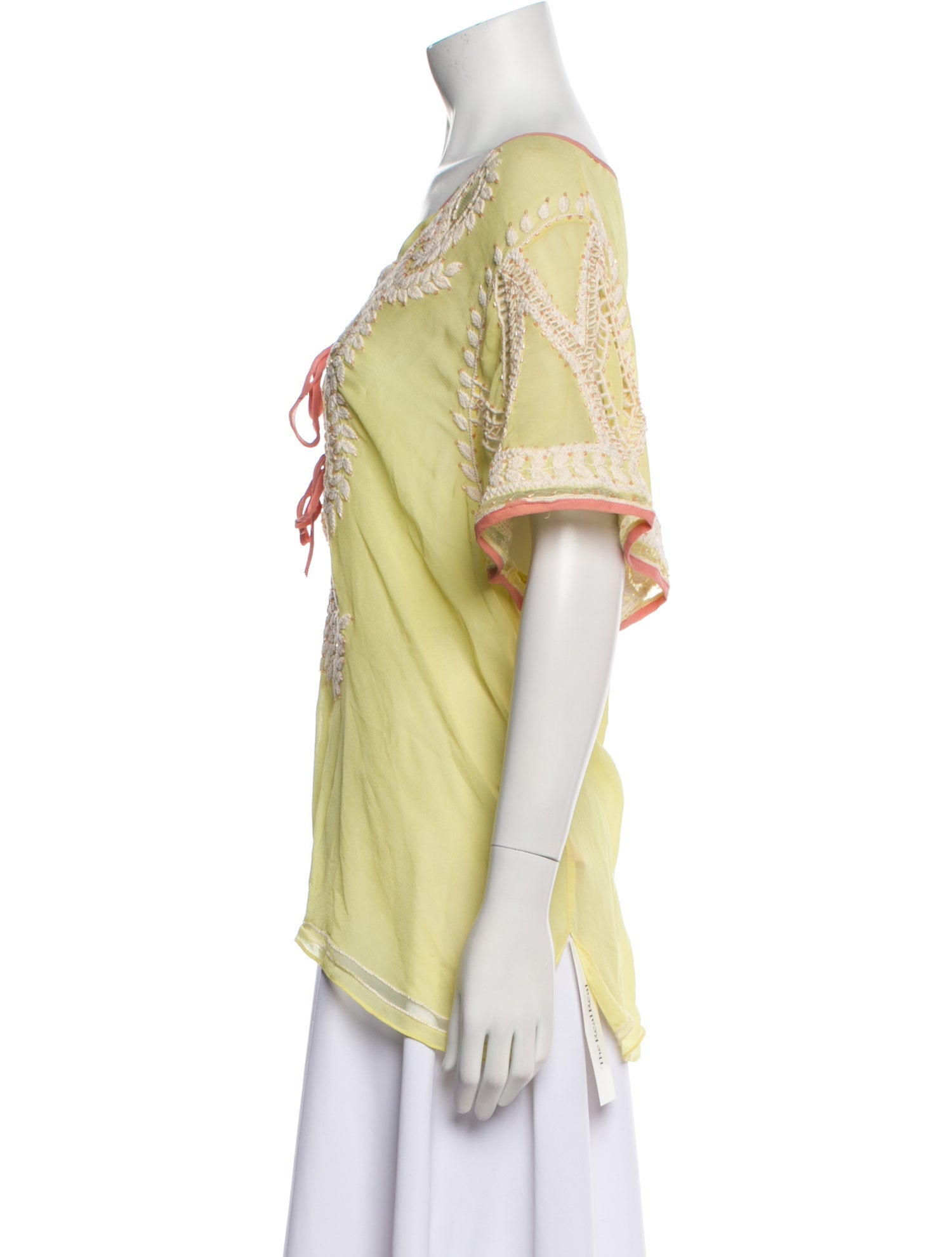 Calypso St. Barth Silk Lace Pattern Blouse