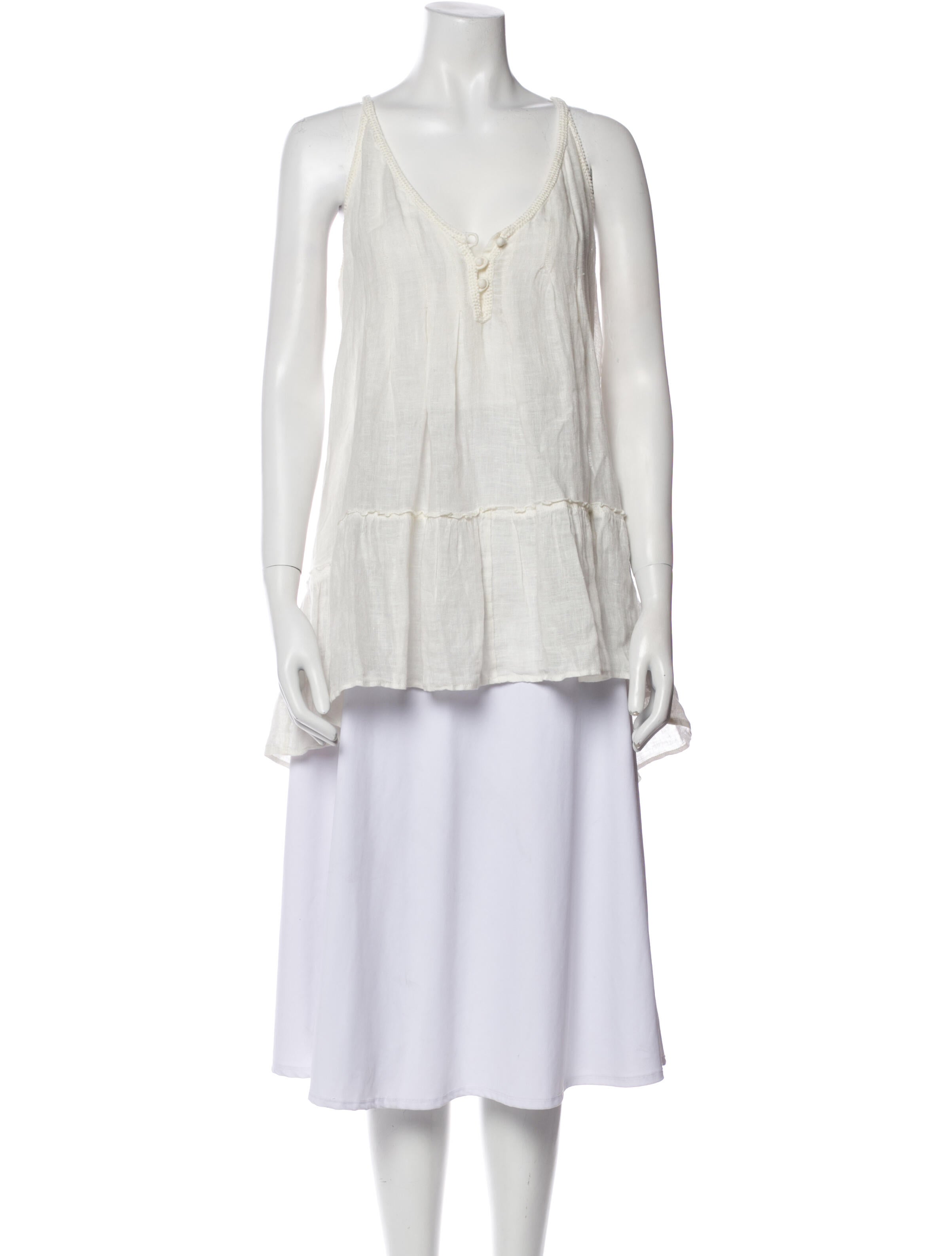 Calypso St. Barth Linen V-Neck Tunic