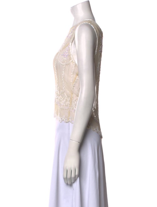 Calypso St. Barth Silk Crew Neck Crop Top