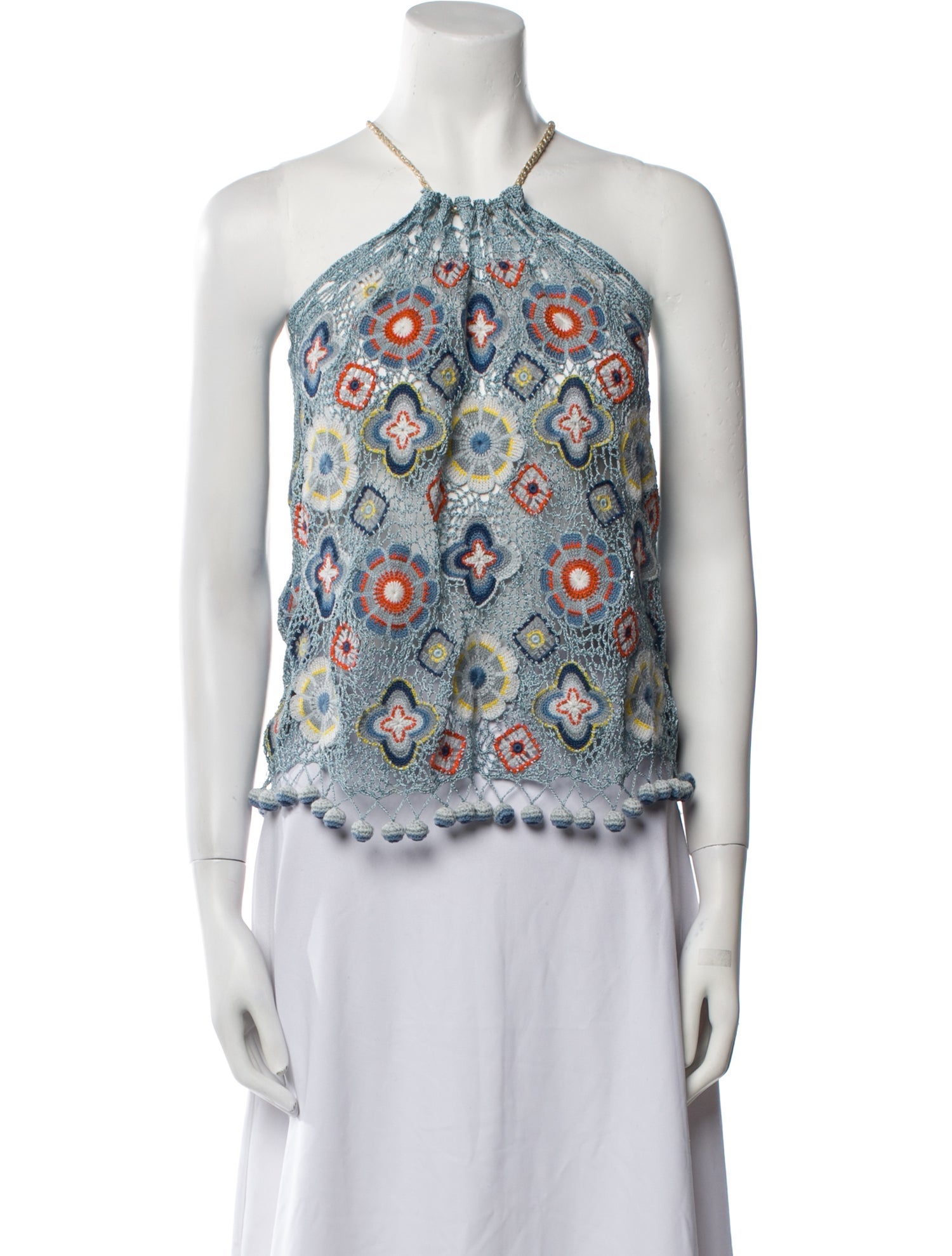 Calypso St. Barth Floral Print Crew Neck Sweater