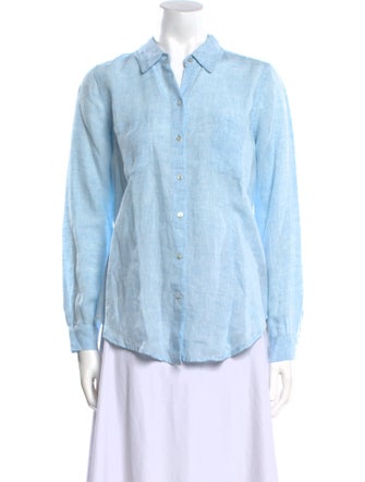 Calypso St. Barth Linen Long Sleeve Button-Up Top