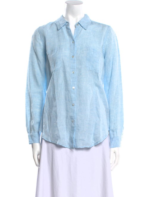 Calypso St. Barth Linen Long Sleeve Button-Up Top