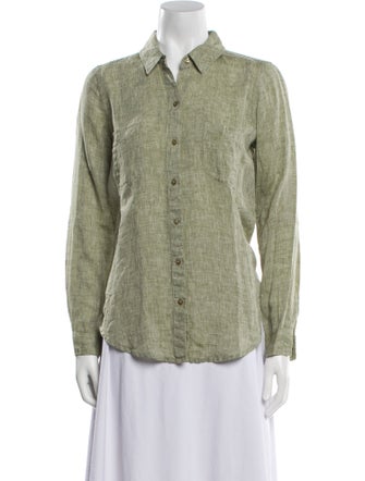 Calypso St. Barth Linen Long Sleeve Button-Up Top
